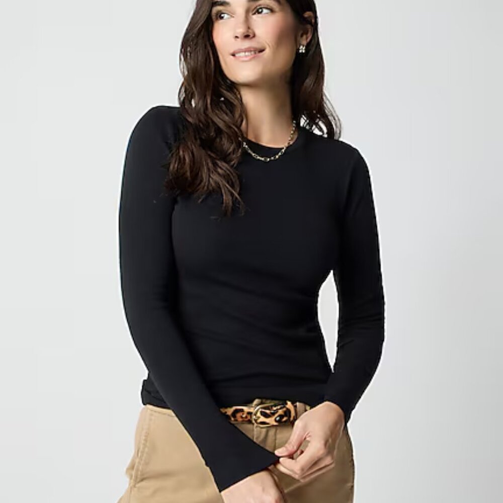 J. Crew Soft Fuchsia Long-Sleeve Everyday Tee/NWT/3X - Picture 3 of 12